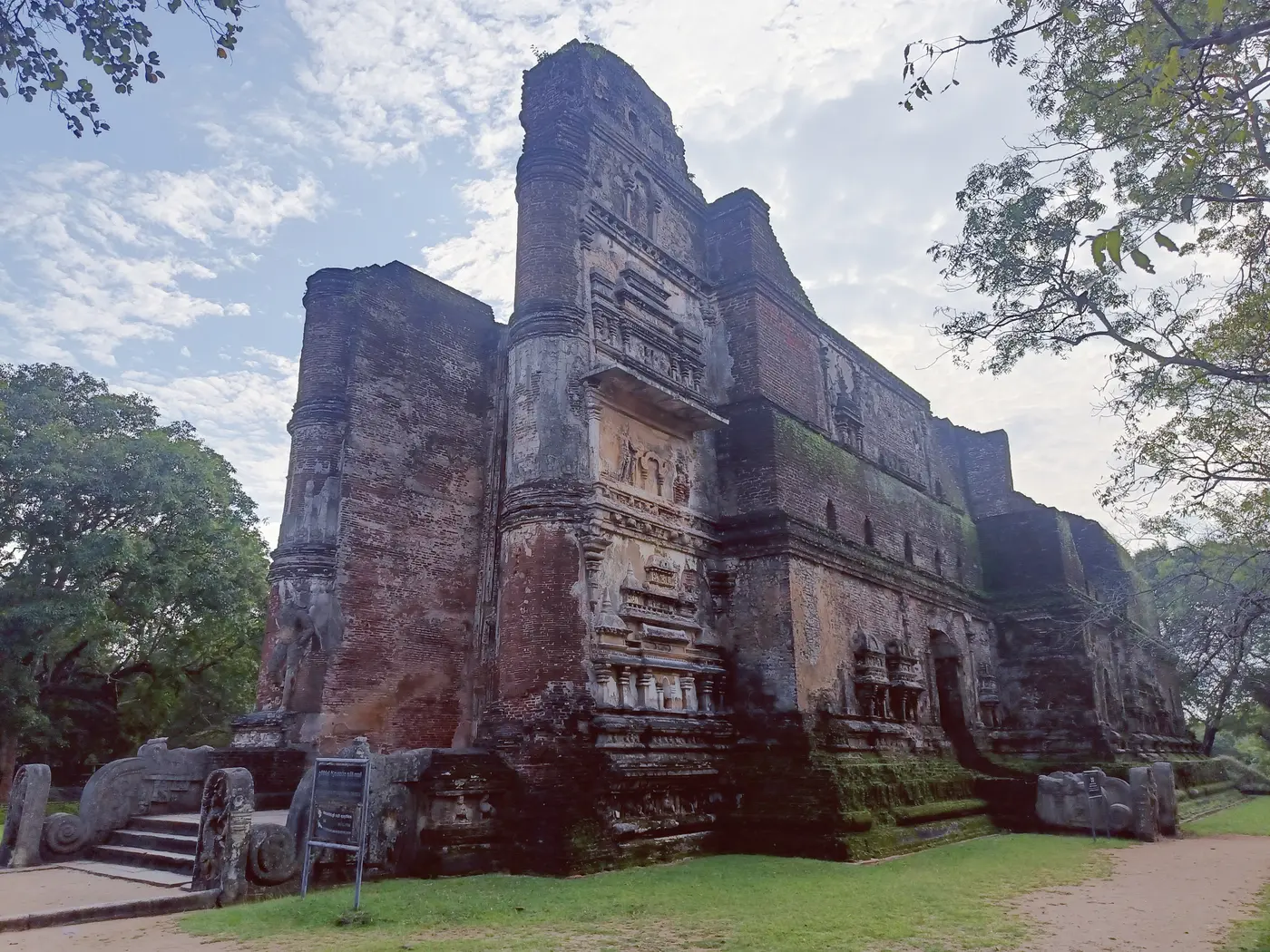 Historic stone temple ruins in Polonnaruwa