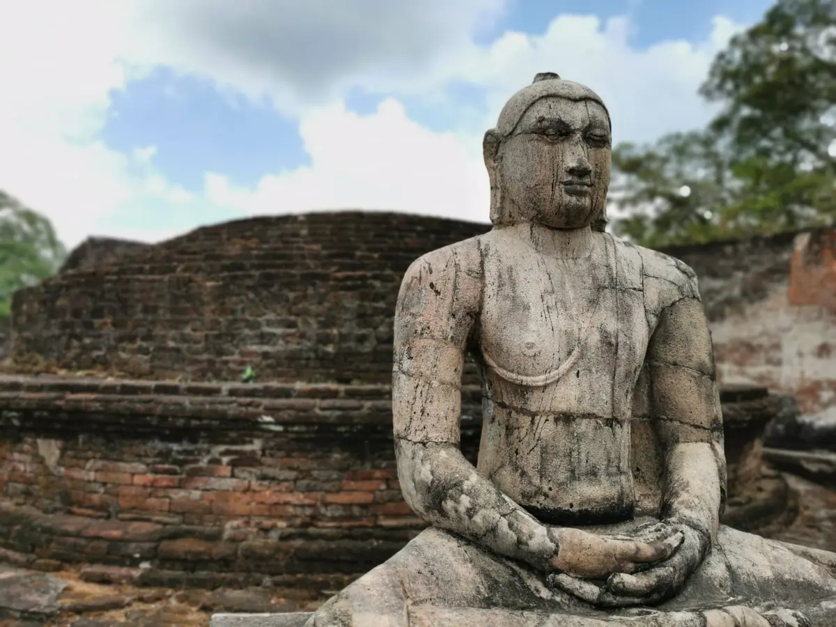 Ancient seated Buddha statue in Polonnaruwa